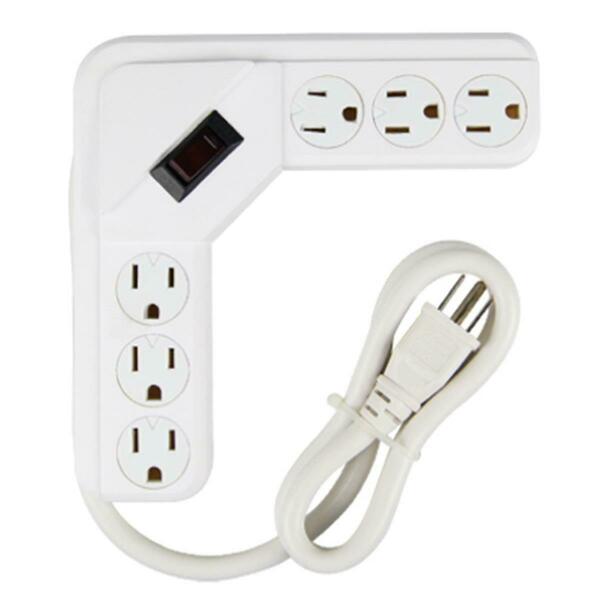 Master Electronics White 6 Outlet Power Strip 201673